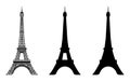 Eiffel Tower Black Silhouette Royalty Free Stock Photo