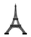Eiffel Tower Black Silhouette Royalty Free Stock Photo