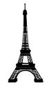 Eiffel tower black silhouette Royalty Free Stock Photo