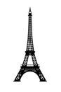 Eiffel tower black silhouette on white background Royalty Free Stock Photo