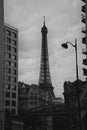 Eiffel Tower black and white