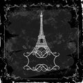 Eiffel Tower on a blackboard Royalty Free Stock Photo