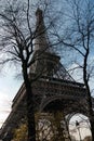 Eiffel tower, blue sky background Royalty Free Stock Photo
