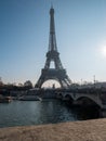 Eiffel Tower with a blue sky in winter Royalty Free Stock Photo