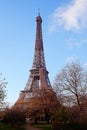 Eiffel tower with blue sky during winter Royalty Free Stock Photo