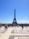 Eiffel Tower in blue skyline