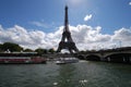 Eiffel Tower, bridge, landmark, body of water, waterway