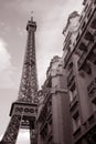 Eiffel Tower and Building, Paris Royalty Free Stock Photo