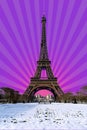 Paris - Snowy Eiffel Tower Royalty Free Stock Photo