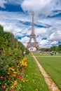 The Eiffel Tower in Paris on a summer day Royalty Free Stock Photo