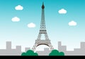 Eiffel tower with city vector Royalty Free Stock Photo