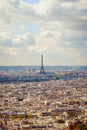 Eiffel tower, city view from Montmartre, Paris, France Royalty Free Stock Photo