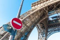 Eiffel tower closed no entry sign