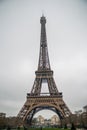 Eiffel Tower on a cloudy winter day. Royalty Free Stock Photo