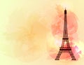 Eiffel tower on colorful background.