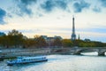 Eiffel Tower cruise boat Paris Royalty Free Stock Photo