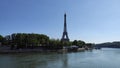 Eiffel Tower deconfined yet still closed Royalty Free Stock Photo