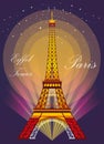 Eiffel tower in different colors