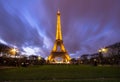 Eiffel Tower at dusk in Paris, France Royalty Free Stock Photo