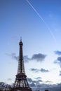 Eiffel Tower at dusk in Paris, France Royalty Free Stock Photo