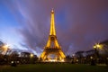 Eiffel Tower at dusk in Paris, France Royalty Free Stock Photo