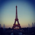 Eiffel tower at dusk Royalty Free Stock Photo