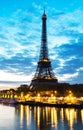 The Eiffel tower early in the morning, Paris.