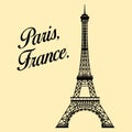 Eiffel tower. Emblem of Paris, capital city of France. Europe. Vector symbol.