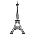 Eiffel tower. Emblem of Paris, capital city of France. Europe. Vector symbol. Royalty Free Stock Photo