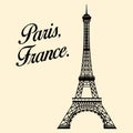 Eiffel tower. Emblem of Paris, capital city of France. Europe. Vector symbol. Royalty Free Stock Photo