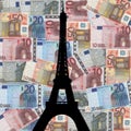 Eiffel tower with euros