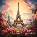 Eiffel Tower in flower darden