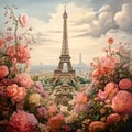 Eiffel Tower in flower darden