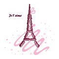 The Eiffel Tower in the form of eclairs. Love Paris card.