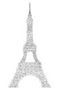 Eiffel Tower in the form of tangled doodles. Sketch. Hand drawn construction with a spire on the end Royalty Free Stock Photo