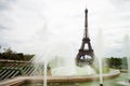 Eiffel tower with fountains Royalty Free Stock Photo