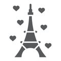 Eiffel tower glyph icon, france and paris, architecture sign, vector graphics, a solid pattern on a white background.