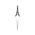 Eiffel tower icon flat