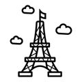 Eiffel tower icon. France , Paris landmark