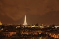 The Eiffel Tower illuminated at night emblematic monument in Paris Royalty Free Stock Photo