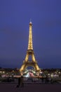 Eiffel Tower illumination show. Eiffel Tower is the highest monument in Paris use 20 000 light bulbs in the show