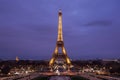 Eiffel Tower illumination show. Eiffel Tower is the highest monument in Paris use 20 000 light bulbs in the show
