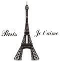 Eiffel tower with inscription