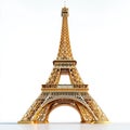 Eiffel Tower isolate 3D model. Eiffel Tower in Paris illustration art print. Royalty Free Stock Photo