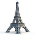 Eiffel Tower isolate 3D model. Eiffel Tower in Paris illustration art print. Royalty Free Stock Photo
