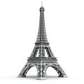 Eiffel Tower isolate 3D model. Eiffel Tower in Paris illustration art print. Royalty Free Stock Photo