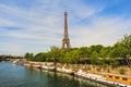 Eiffel Tower at left bank of seine river in paris Royalty Free Stock Photo