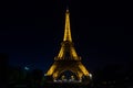 Eiffel Tower Light Performance Show in dusk. Paris, France Royalty Free Stock Photo