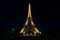 Eiffel Tower Light Performance Show in dusk. Paris, France Royalty Free Stock Photo