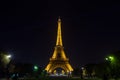 Eiffel Tower Light Performance Show in dusk. Paris, France Royalty Free Stock Photo